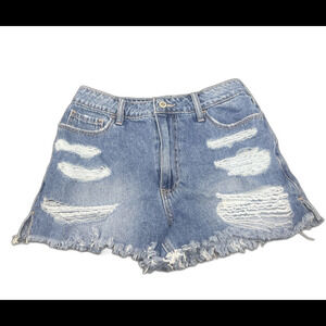 HOLLISTER Ultra High-Rise VTG Relaxed Denim Mom Shorts 3" Size 5/27
